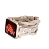 PLM Apple Watch Deri Kordon Peggy 38-40mm Çift Tur Ferro Rose Gold Trok ERC3 Bej