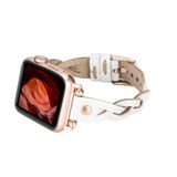 PLM Apple Watch Deri Kordon Wanda 38-40mm Ferro Rose Gold Trok F3 Beyaz
