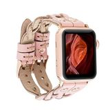 PLM Apple Watch Kordon York Çift Tur Pembe Deri NU2