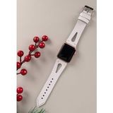 Plm BA2-F3 Beyaz 42-44-45 mm Apple Watch Uyumlu Deri Kordon
