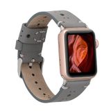 Plm BA8-RST9 Gri 42-44-45 mm Apple Watch Uyumlu Deri Kordon