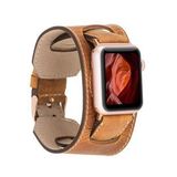 Plm Cuff G19 Taba 42-44-45 mm Apple Watch Uyumlu Deri Kordon