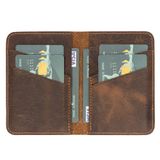 PLM Enrico Slim Gerçek Deriden Kartlık, 6 Adet kart bölmeli, 11x8cm, Antik Koyu Kahve Deri