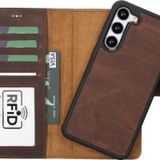Plm G2 Samsung Galaxy S23 Plus Uyumlu Kahve Deri Cüzdanlı Kılıf