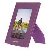 PLM Gerçek Deri Masaüstü Fotoğraf Çerçevesi, 22X17CM (15X10 Foto) Mor