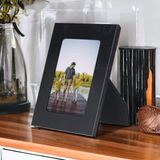 PLM Gerçek Deri Masaüstü Fotoğraf Çerçevesi, 22X17CM (15X10 Foto) Rustik Siyah