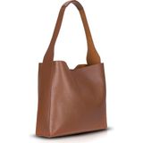 PLM Gün Boyu Konfor ve Zamansız Şıklık Sunan Hakiki Deri Kadın Omuz Çantası – Stella - Tan Rengi - 34 × 29 × 9 cm - Taba