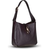 PLM Her Kombine Uyum Sağlayan Klasik Hakiki Deri Kadın Omuz Çantası – Azura - Acı Kahve - 23 × 23 × 9 cm - Kahverengi