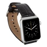 Plm Kroko Siyah 42-44-45 mm Apple Watch Uyumlu Deri Kordon