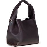 PLM Modern ve Fonksiyonel Tasarımıyla Hakiki Deri Kadın Omuz Çantası – Cortina - Koyu Kahve - 22,5 × 29 × 13 cm