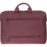 PLM Truro Hakiki Deri Laptop Çantası 13", Seyahat Uyumlu Evrak Çantası - 33 cm x 26 cm x 4.5 cm - Bordo