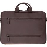 PLM Truro Hakiki Deri Laptop Çantası 13", Seyahat Uyumlu Evrak Çantası - 33 cm x 26 cm x 4.5 cm - Kahverengi