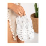 PLN SHOES Jelly Şeffaf Tokalı Beyaz Kadın Sandalet