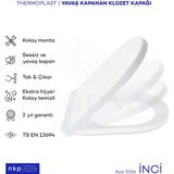 Plodna House D-Form Yavaş Kapanan Klozet Kapağı Inci - Beyaz - İnci