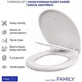 Plodna House Family C Model Çift Kullanımlı Klozet Kapağı Küçük&büyük Çocuk Adaptörlü - Beyaz