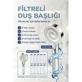 Plodna House Filtreli Duş Başlığı ve 10 Yedek Filtre | Su Arıtmalı, Klor ve Kireç Önleyici, Yüksek Basınçlı - Gümüş