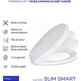 Plodna House Standart Amortisörlü Yavaş Kapanan Klozet Kapağı Slim Smart - Beyaz - slimsmart