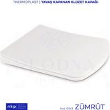 Plodna House Zümrüt Kare Yavaş Kapanan Klozet Kapağı - Beyaz
