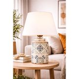 Plomb Desenli Handmade Abajur Beyaz