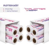 PlotterSarf 1.Hamur Premium Opak 45 cm 100 mt 8 Rulo 80 gr Plotter Çizim Kağıdı