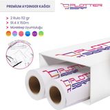 PlotterSarf Plankopya 112 gr Rulo 91.4 cm x 150 mt 2 Rulo Ozalit Aydınger Çizim Kağıdı
