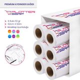 PlotterSarf Plankopya Ozalit Aydınger 112 gr Rulo 62 cm x 50 mt 6 Rulo Çizim Kağıdı