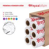 PlotterSarf Plotter Aydınger 92 gr Rulo 75 cm x 50 mt 6 Rulo Çizim Kağıdı
