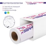 PlotterSarf Plotter Polyesteri İnkjet Waterprof 150 Micron Rulo 62 cm x 30 mt 1 Diazo Kağıdı