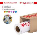 Plottersarf Premium Mat 230 gr Rulo 62 cm 50 mt 1 Rulo Coated Kağıt