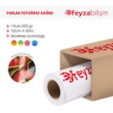 Plottersarf Waterprof Microporous 200 gr 62 cm 30 mt 1 Rulo Parlak Fotoğraf Kağıdı