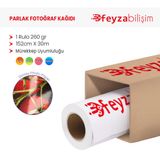 Plottersarf Waterprof Microporous 260 gr 152 cm 30 mt 1 Rulo Parlak Fotoğraf Kağıdı