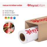Plottersarf Waterprof Microporous 260 gr 91.4 cm 30 mt 1 Rulo Parlak Fotoğraf Kağıdı