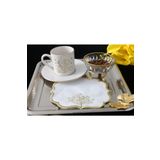 Plt Design 6'Lı Hayat Ağacı Desenli Linen Keten Kahve Yanı Kokteyl Sunum Peçetesi