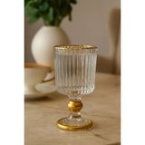 PLT Design 6'lı Yaldızlı Julia Kahve Yanı Su Bardağı Kristal Ayaklı Su Bardağı 100ML - Altın