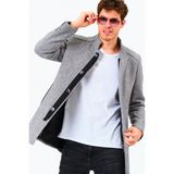 PLT8327 DEWBERRY ERKEK KABAN-DİAGONAL GRİ - Kristal Şeffaf - 3XL