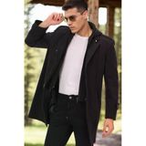 PLT8334 Dewberry Erkek Palto-Siyah-Lacivert-2