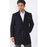 PLT8367 Dewberry Erkek Palto Desenli Lacivert Orta Kalınlık %70 Yün 30 Polyester Astarlı L - Renkli