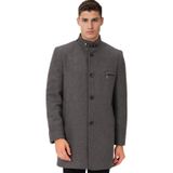 PLT8367 Dewberry Erkek Palto-Düz Gri-2