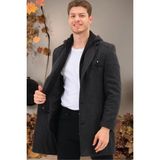 PLT8371 DEWBERRY ERKEK PALTO-AÇIK DİAGONAL ANTRASİT - Füme