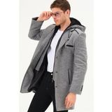 PLT8371 DEWBRRY ERKEK PALTO-DİAGONAL SİYAH- GRİ