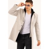 PLT8376 Dewberry Erkek Palto-Desenli Bej - M