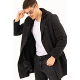 PLT8376 DEWBERRY ERKEK PALTO-DESENLİ SİYAH