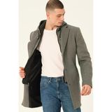 Plt8376 Dewberry Erkek Palto-Koyu Gri