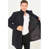 PLT8386 DEWBERRY ERKEK PALTO-DİAGONAL KOYU LACİVERT