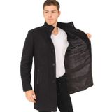 PLT8386 DEWBERRY ERKEK PALTO-DİAGONAL SİYAH