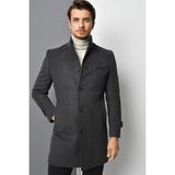 PLT8391 Dewberry Erkek Palto-Füme - 3XL