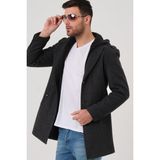PLT8406 Dewberry Erkek Palto-Desenli Antrasit - 2XL