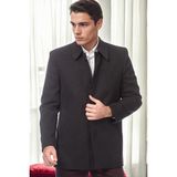 PLT9206 Dewberry Erkek Palto %70 Yün %30 Polyester Orta Kalınlık Antrasit Renkli Uzun Kol - 2XL