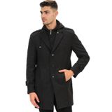 PLT9334 Dewberry Erkek Palto-Desenli Antrasit