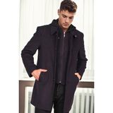 PLT9335 DEWBERRY ERKEK PALTO-DESENLİ LACİVERT